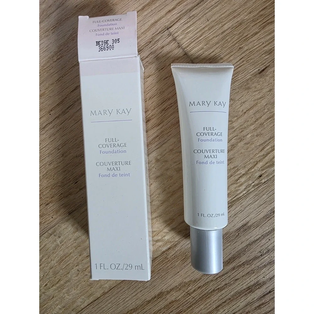 Mary Kay Full Coverage Foundation Beige 305 - Gray Cap # 366900 NIB
